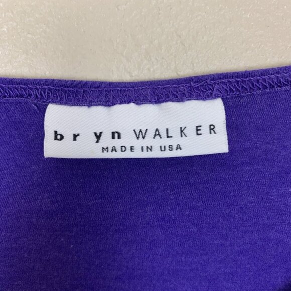 Bryn Walker Womens M Dress Tunic Purple Knit Lagenlook Minimalist Ruched Bamboo - Picture 2 of 15